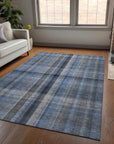 Calm Mirage Blue Washable Indoor-Outdoor Rug