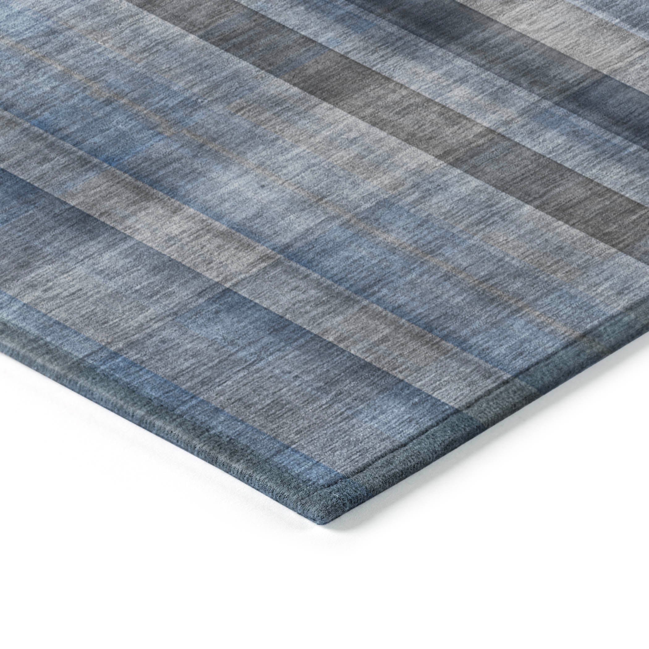 Calm Mirage Blue Washable Indoor-Outdoor Rug