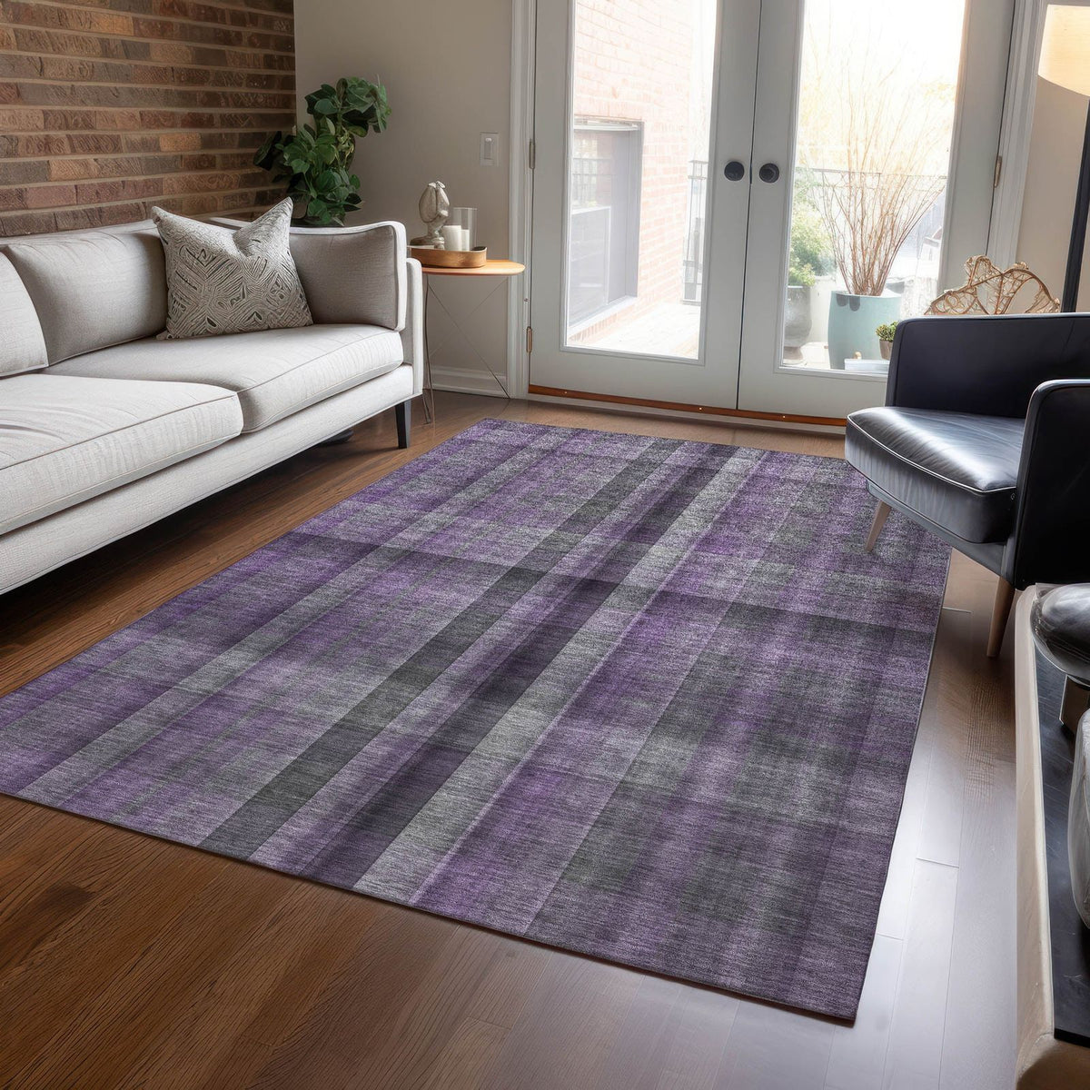 Addison Rugs Calm Mirage Purple Washable Indoor-Outdoor Rug