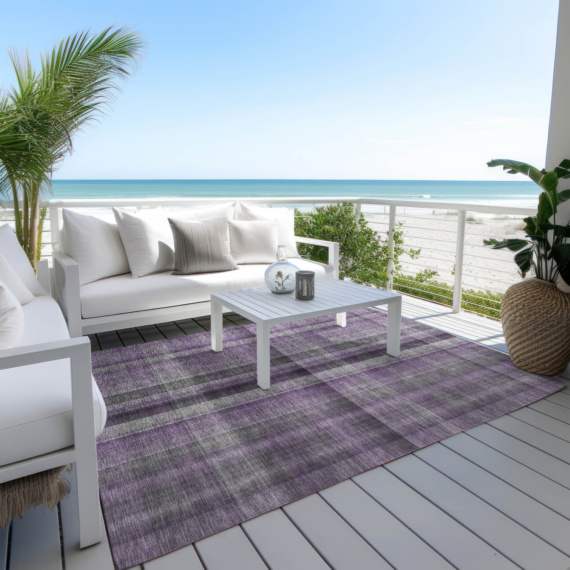 Addison Rugs Calm Mirage Purple Washable Indoor-Outdoor Rug