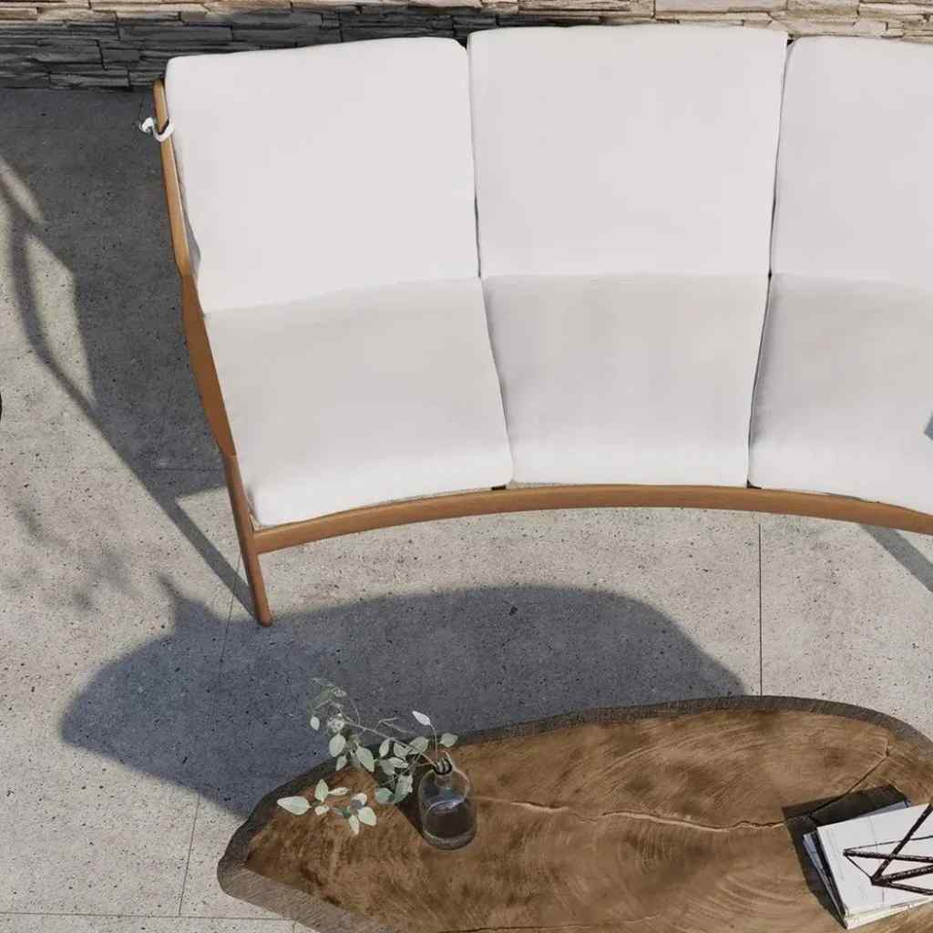 Castelle Berkeley Crescent Curved Outdoor Couch Deep