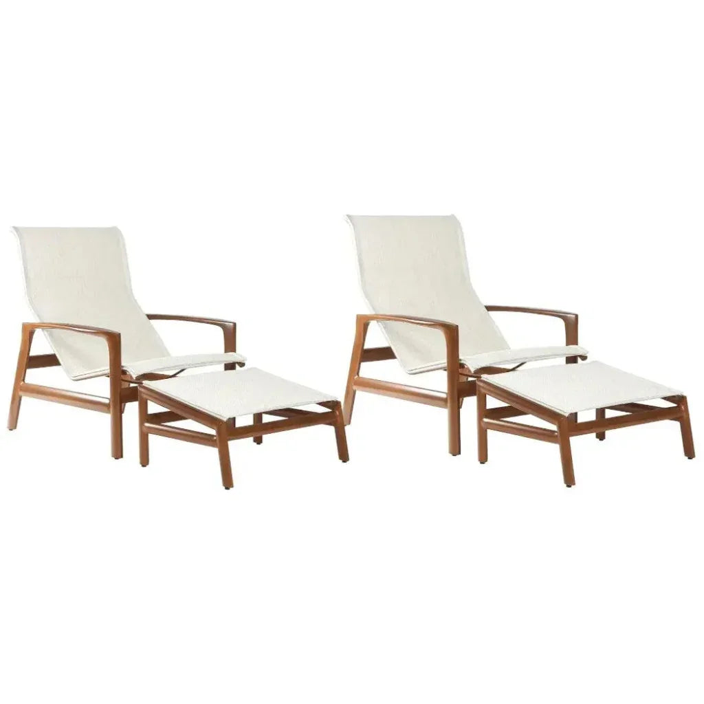 Castelle Berkeley Padded Sling Chair Ottoman 2 PC Set