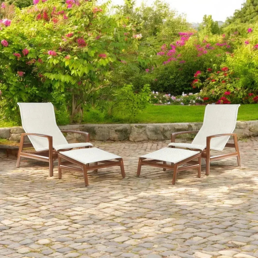 Castelle Berkeley Padded Sling Chair Ottoman 2 PC Set