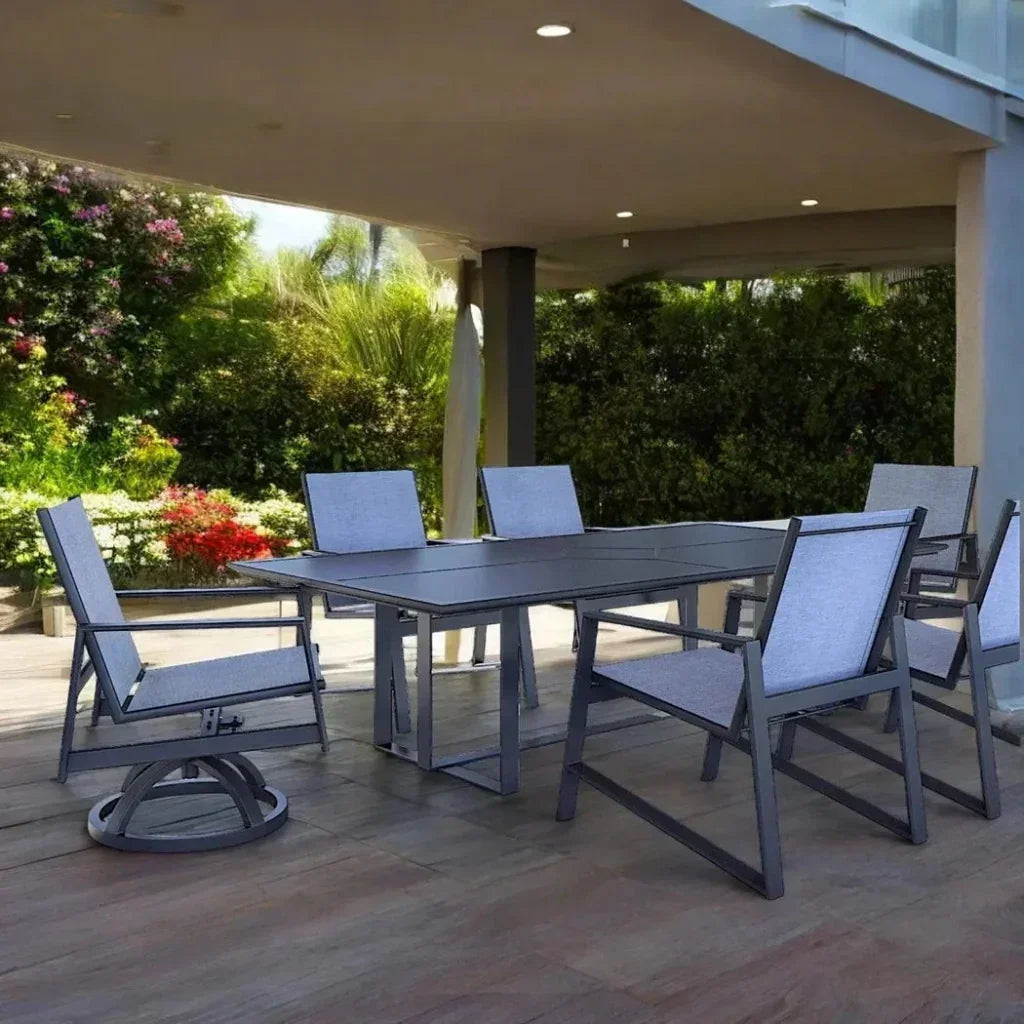 Prism Aluminum Sling Outdoor Dining Table Set 6PC