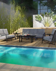 Castelle Prism Sofa High Back Deep 3 - Seater - LOOMLAN - Castelle - Outdoor Sofas & Loveseats