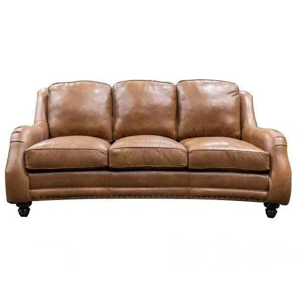Chattam Dark Brown Leather Sofa Made the USA -- view 5