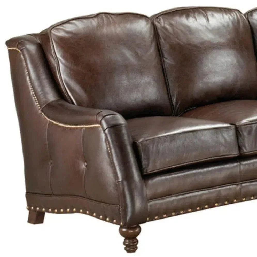 Chattam Dark Brown Leather Sofa Made the USA -- view 6