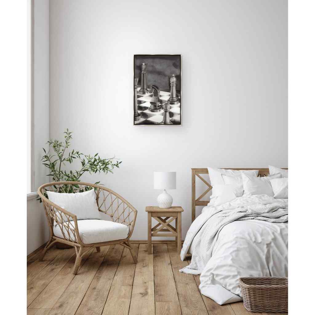 Leftbank Art Checkmate Ink Hand Crafted Canvas Art