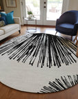 Addison Rugs Circles Black Washable Indoor-Outdoor Rug