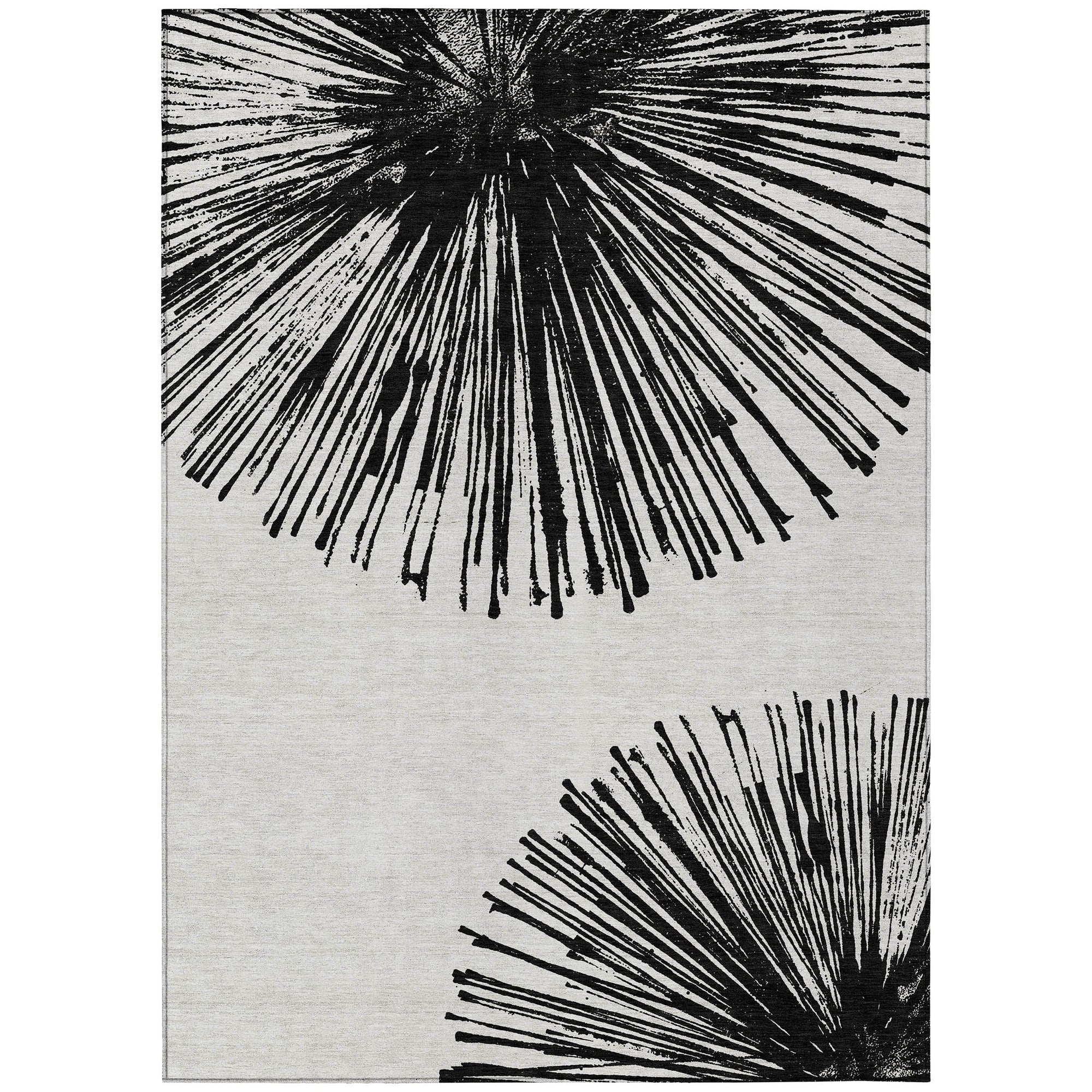Addison Rugs Circles Black Washable Indoor-Outdoor Rug
