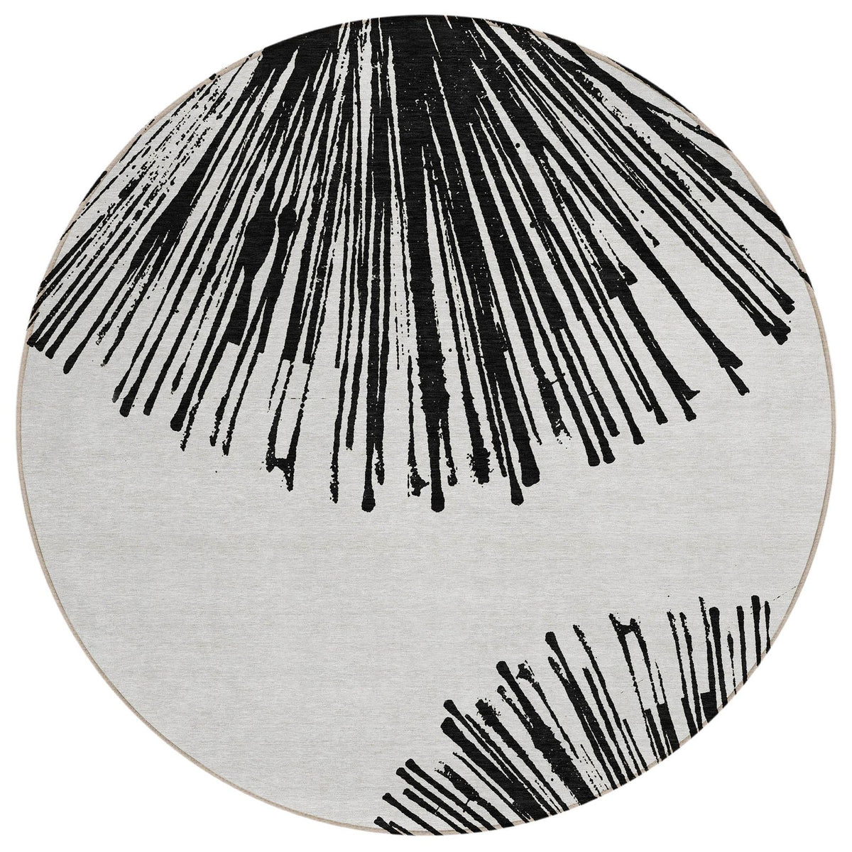 Addison Rugs Circles Black Washable Indoor-Outdoor Rug