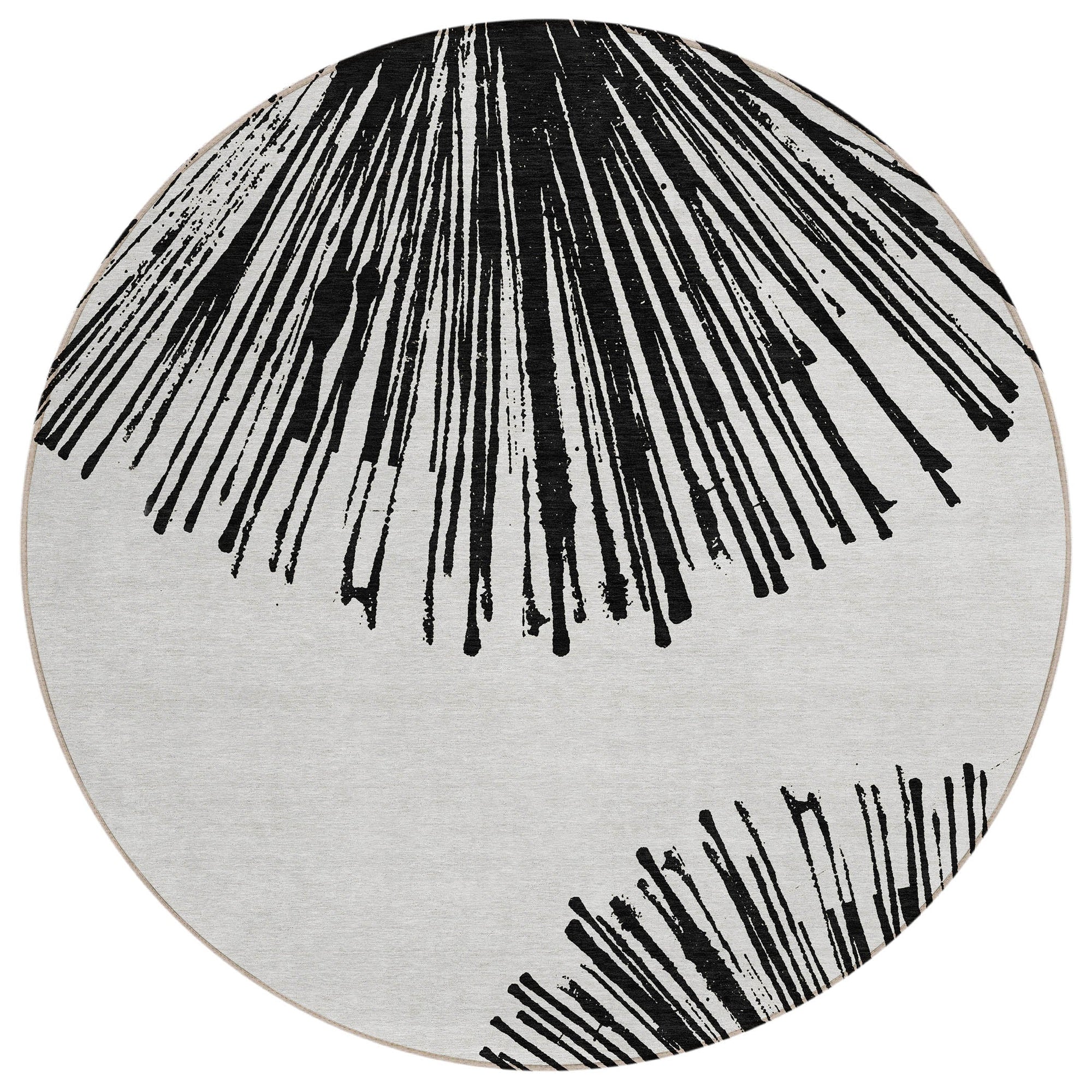 Addison Rugs Circles Black Washable Indoor-Outdoor Rug