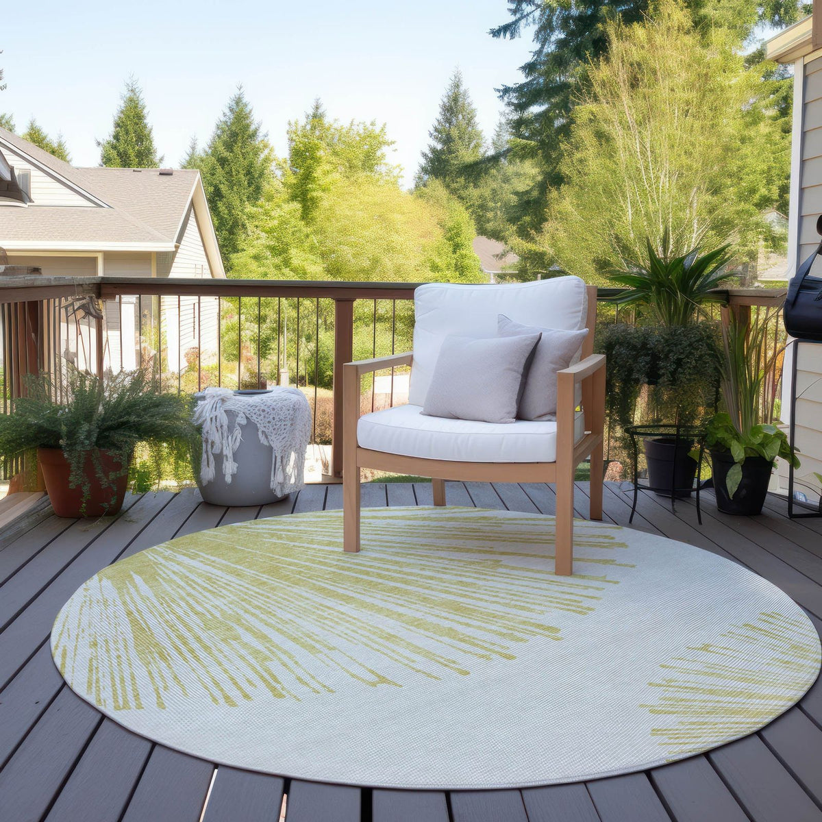 Addison Rugs Circles Beige Washable Indoor-Outdoor Rug