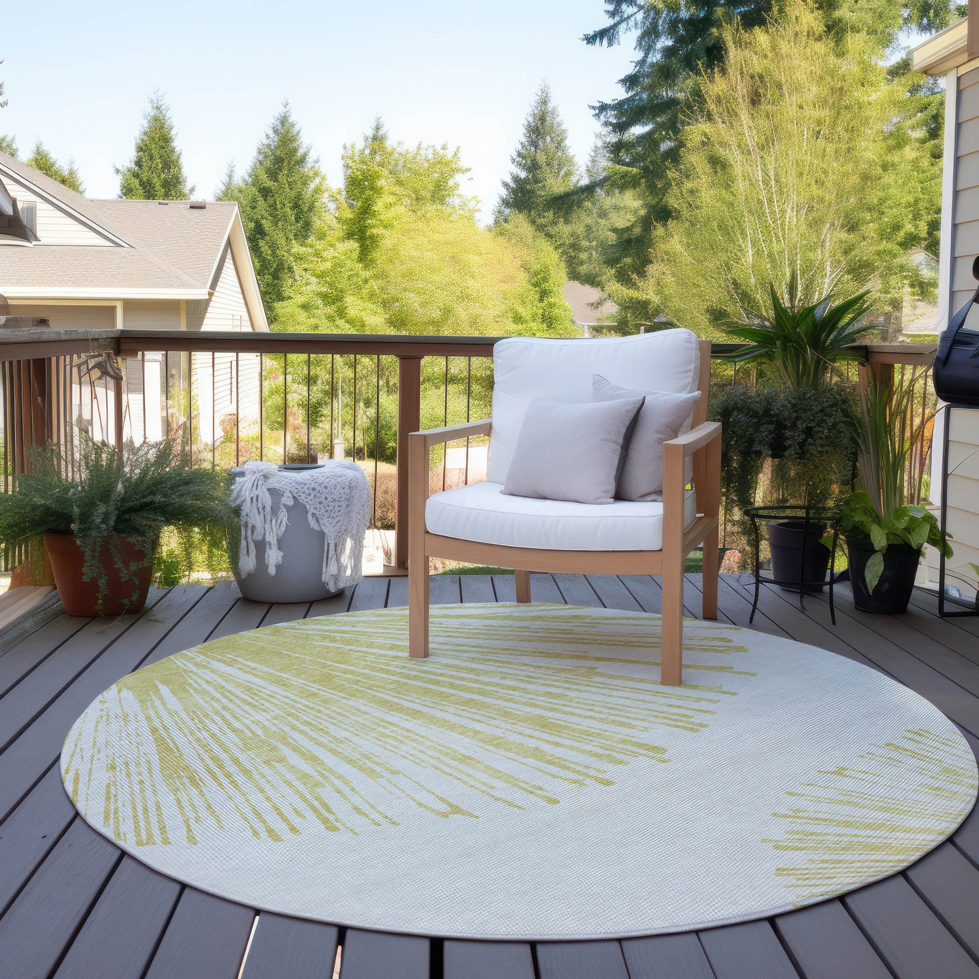 Addison Rugs Circles Beige Washable Indoor-Outdoor Rug