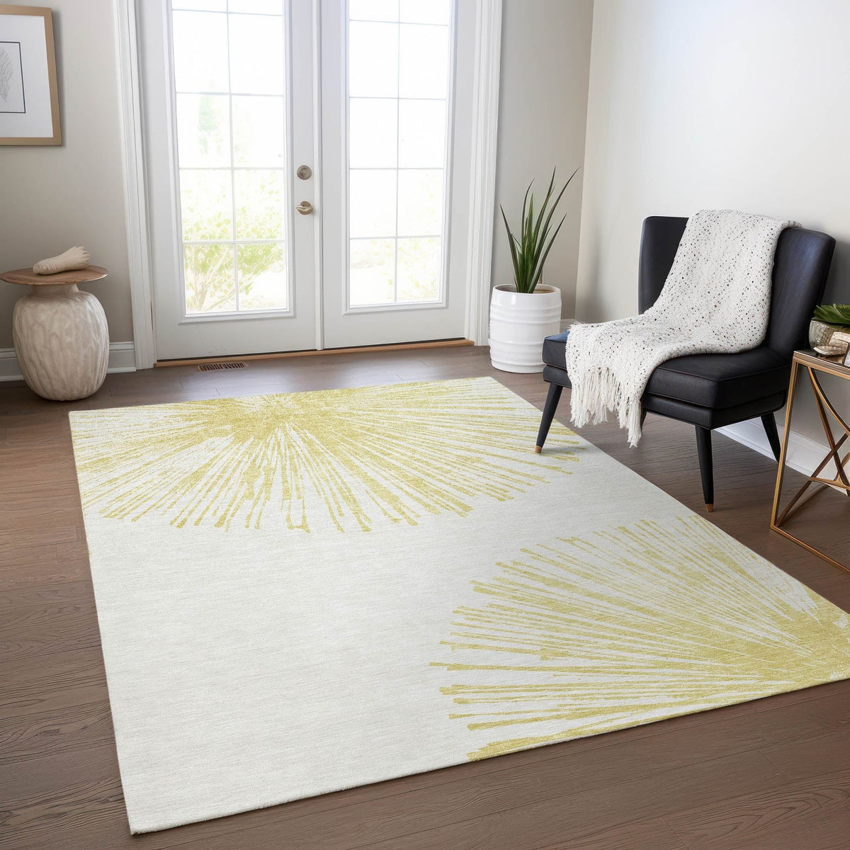 Addison Rugs Circles Beige Washable Indoor-Outdoor Rug