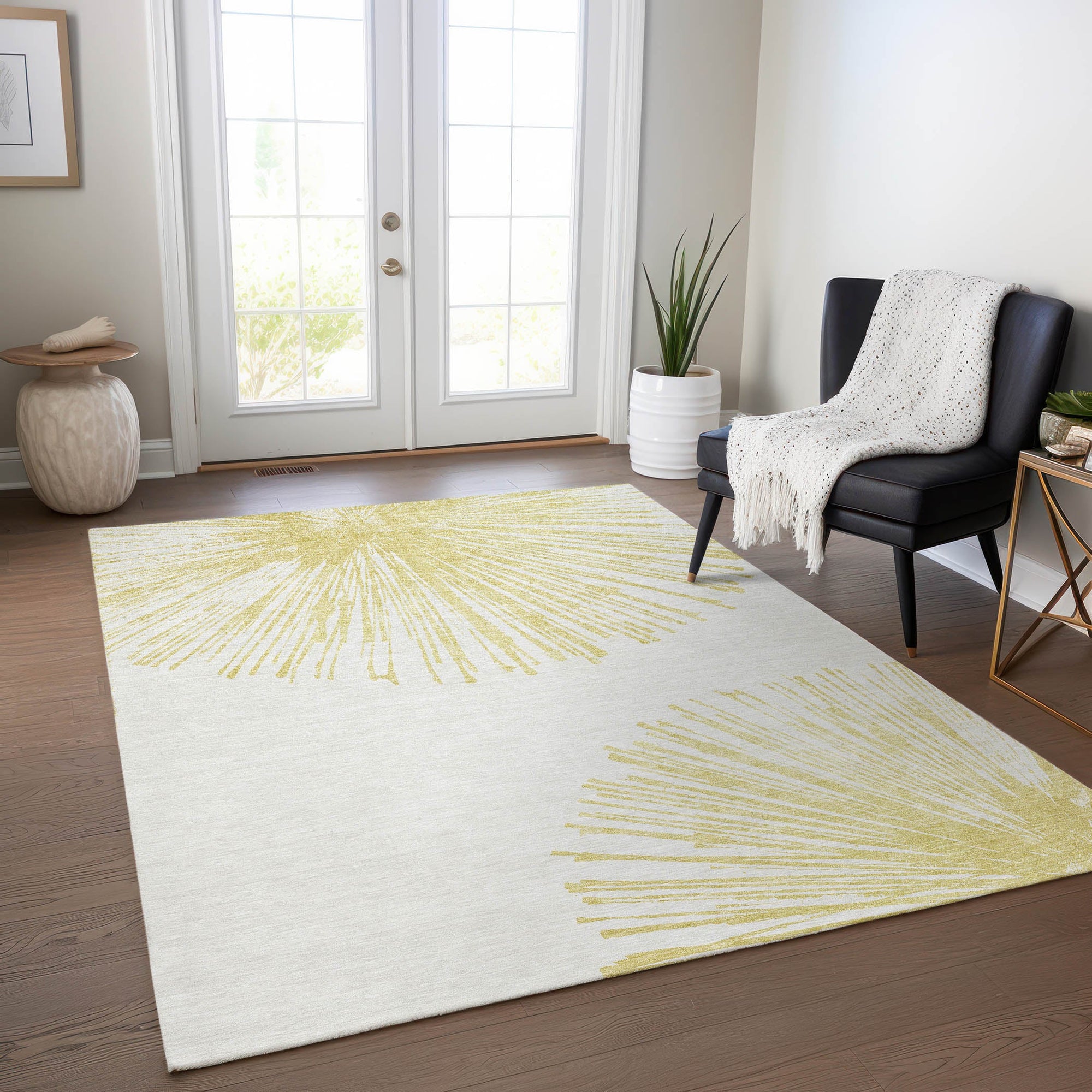 Addison Rugs Circles Beige Washable Indoor-Outdoor Rug