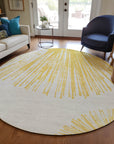 Addison Rugs Circles Gold Washable Indoor-Outdoor Rug