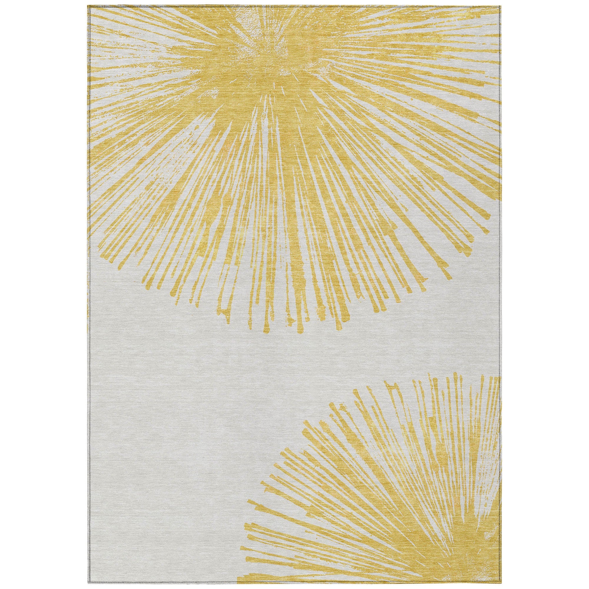 Addison Rugs Circles Gold Washable Indoor-Outdoor Rug