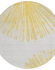 Addison Rugs Circles Gold Washable Indoor-Outdoor Rug