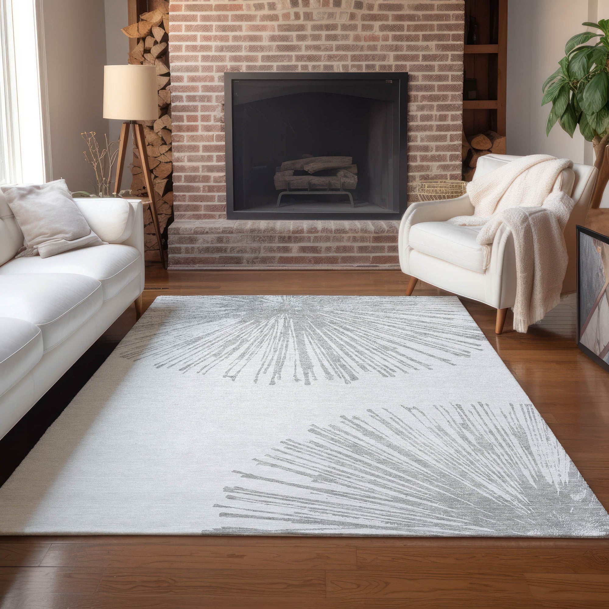 Addison Rugs Circles Grey Washable Indoor-Outdoor Rug