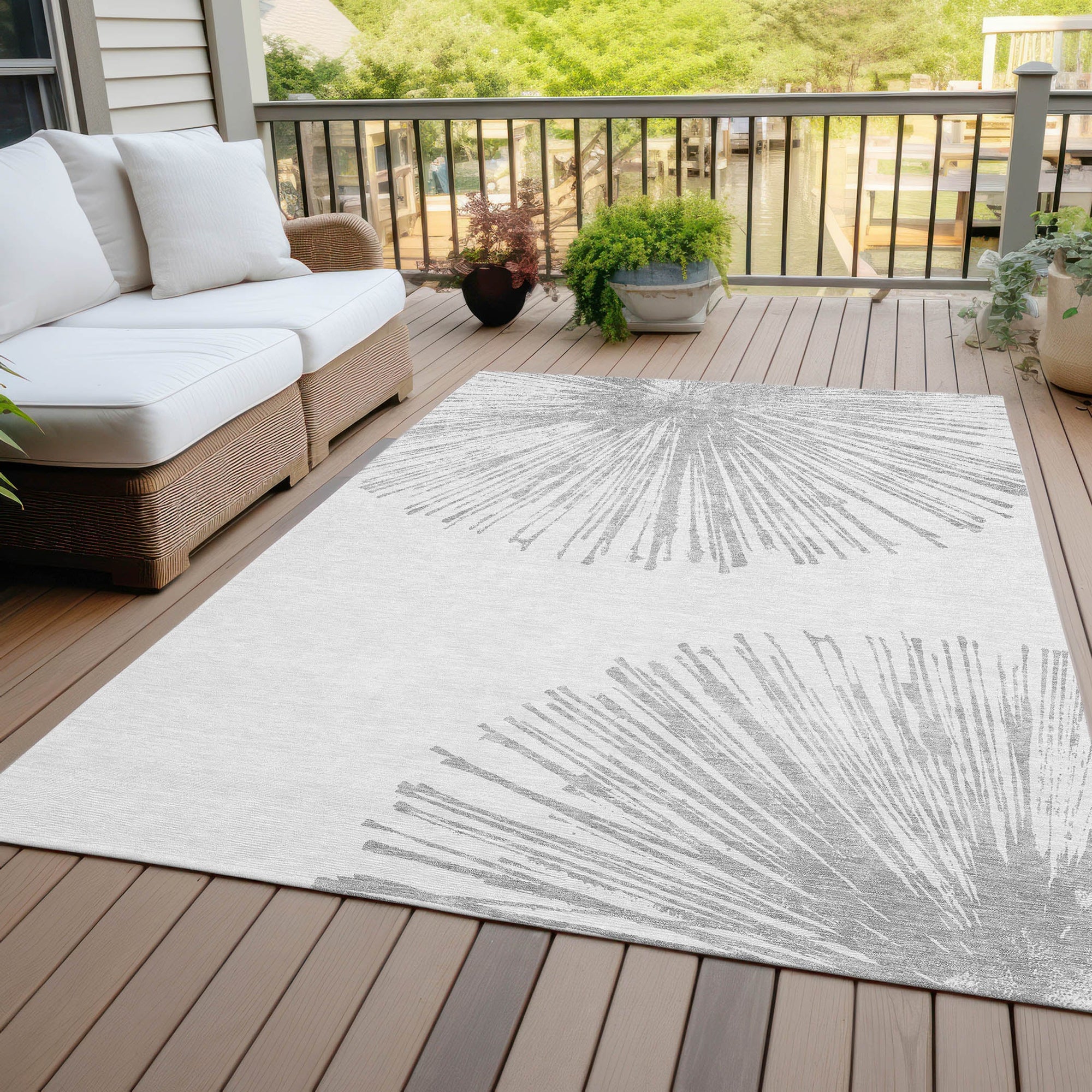 Addison Rugs Circles Grey Washable Indoor-Outdoor Rug