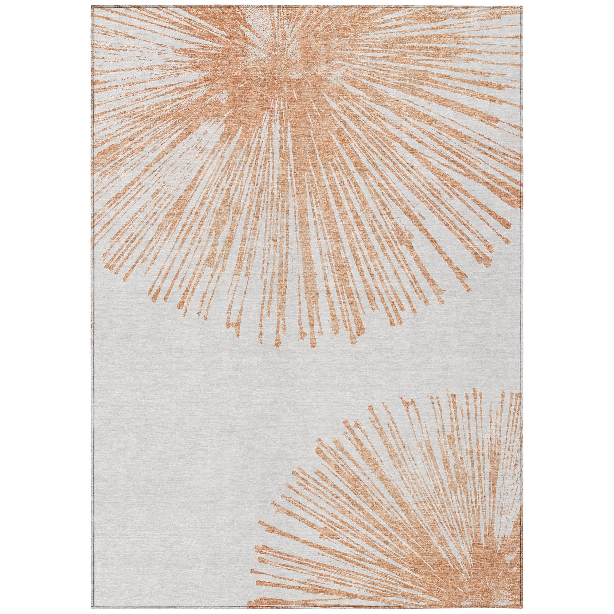Addison Rugs Circles Salmon Washable Indoor-Outdoor Rug