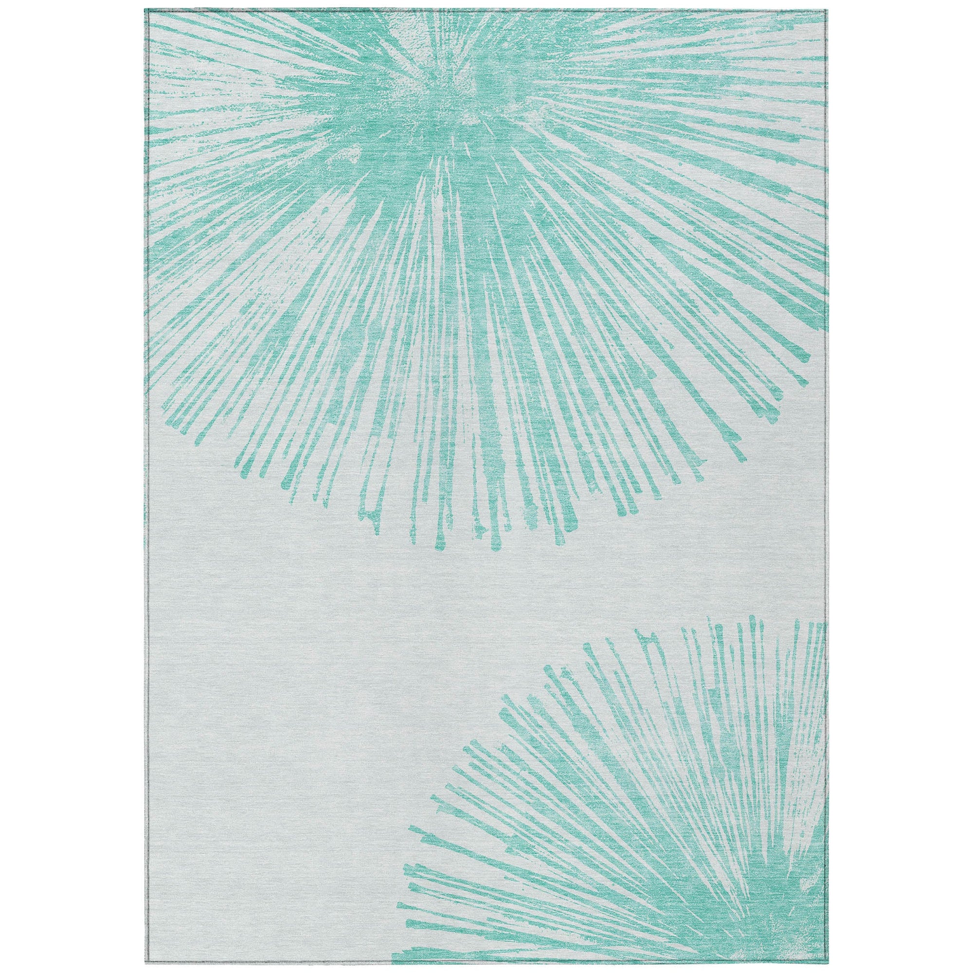 Addison Rugs Circles Teal Washable Indoor-Outdoor Rug