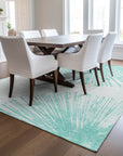 Addison Rugs Circles Teal Washable Indoor-Outdoor Rug