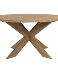 Coastal Teak Timeless Outdoor Dining Table-Outdoor Dining Tables-Sunset West-Round-LOOMLAN