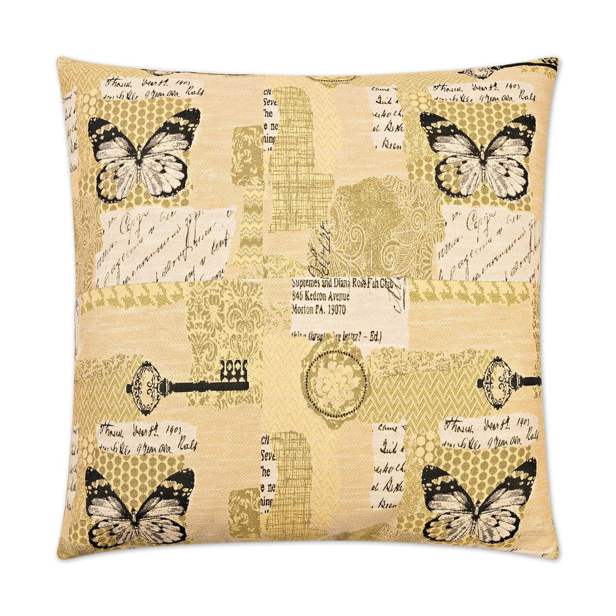 D.V. Kap Copy Paste Yellow Throw Pillow With Insert