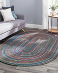 Country Jewel Braided Oval Reversible Area Rugs