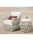 Dana Carrara Marble Top Outdoor End Table - LOOMLAN - Sunset West - Outdoor Side Tables