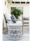 Dana Carrara Marble Top Outdoor End Table - LOOMLAN - Sunset West - Outdoor Side Tables