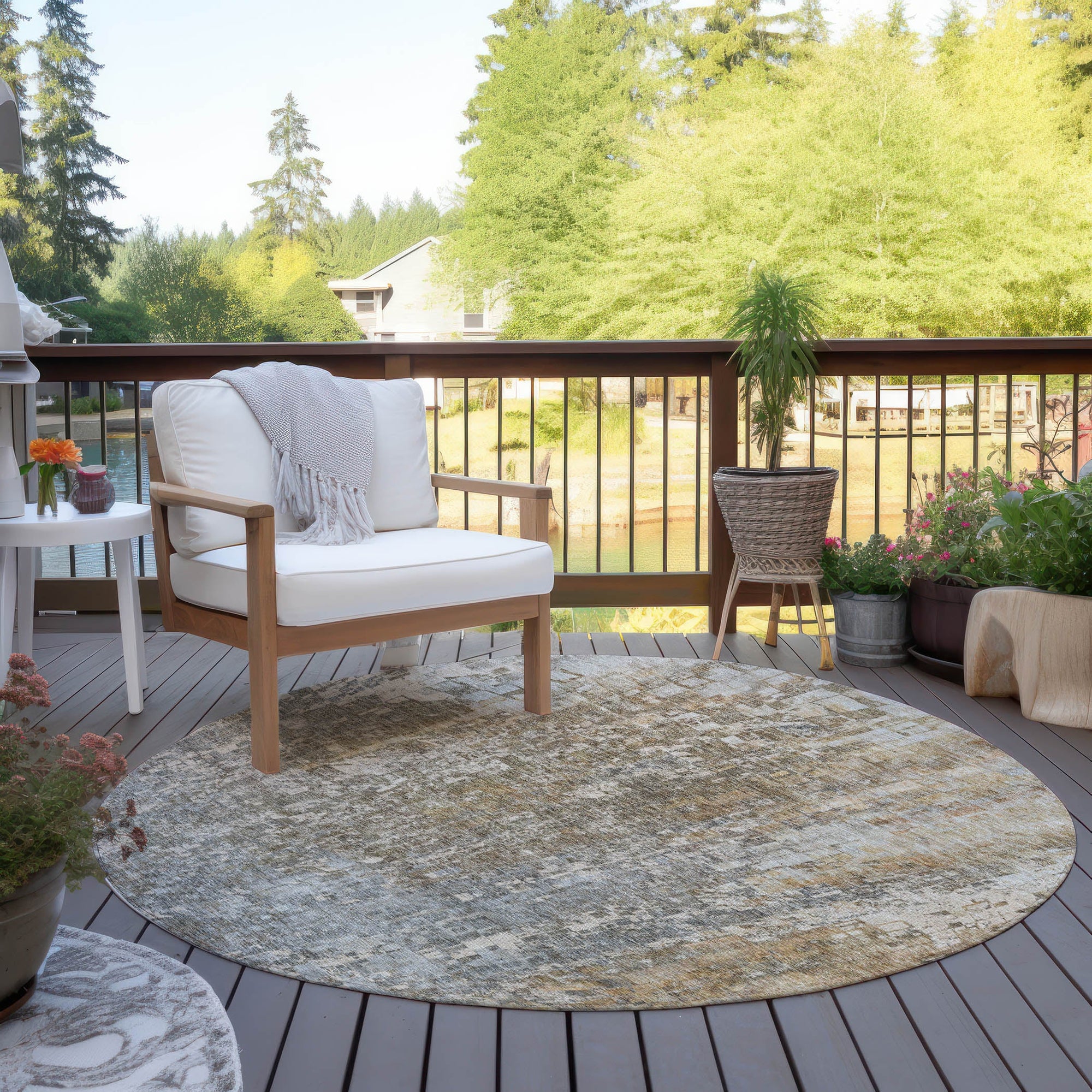 Addison Rugs Dust Echo Beige Washable Indoor-Outdoor Rug