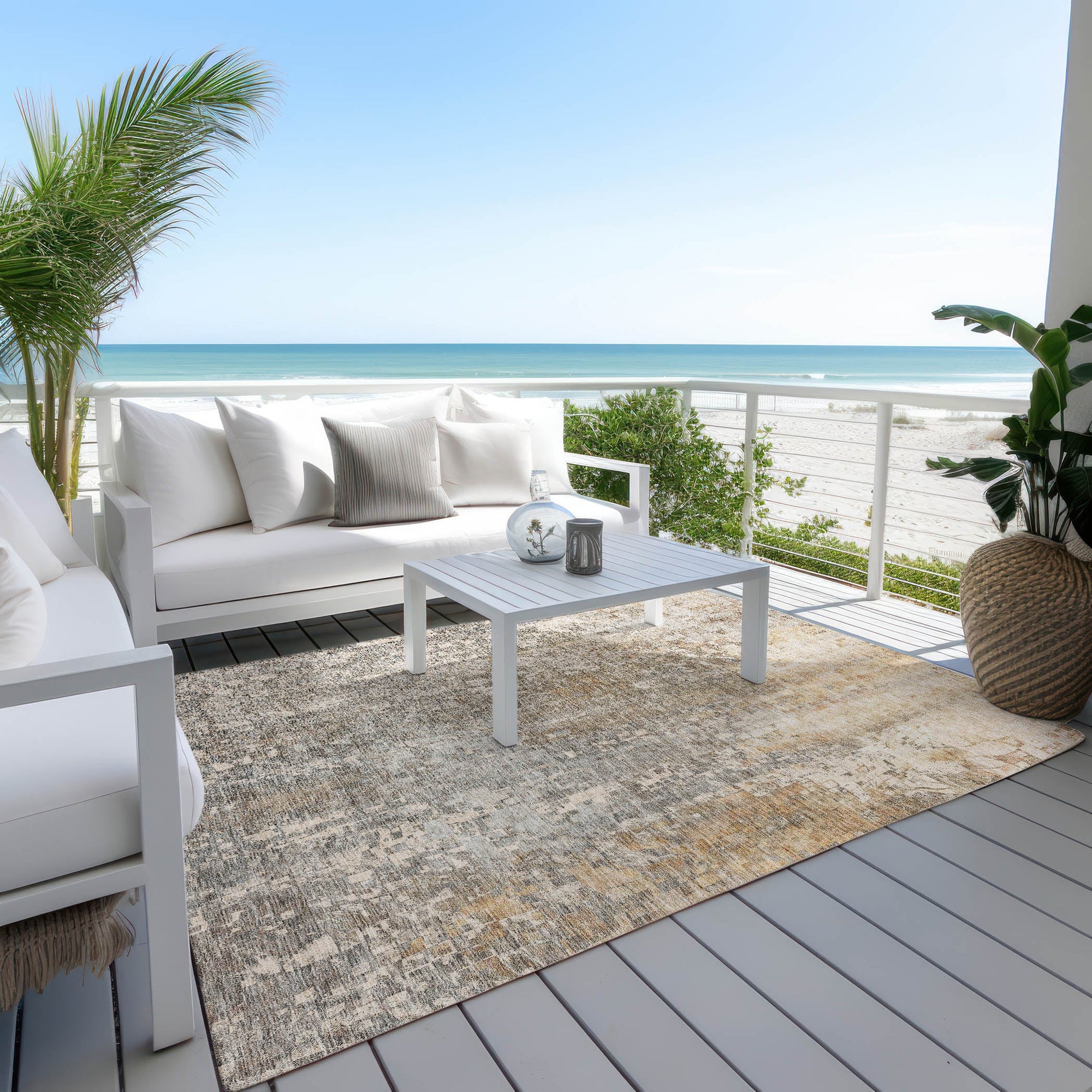Addison Rugs Dust Echo Beige Washable Indoor-Outdoor Rug
