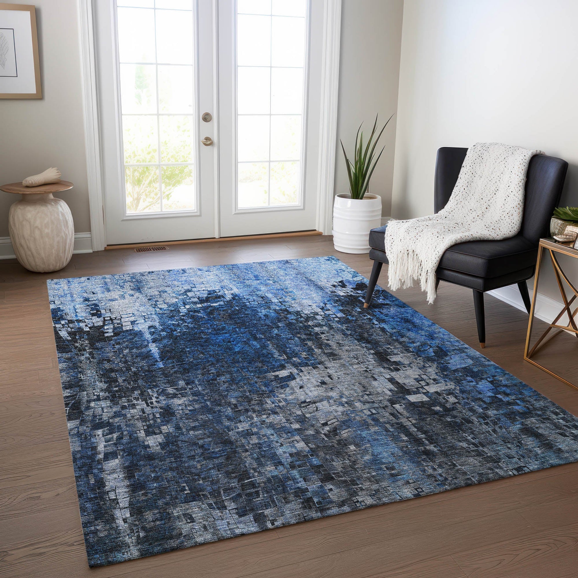 Addison Rugs Dust Echo Blue Washable Indoor-Outdoor Rug