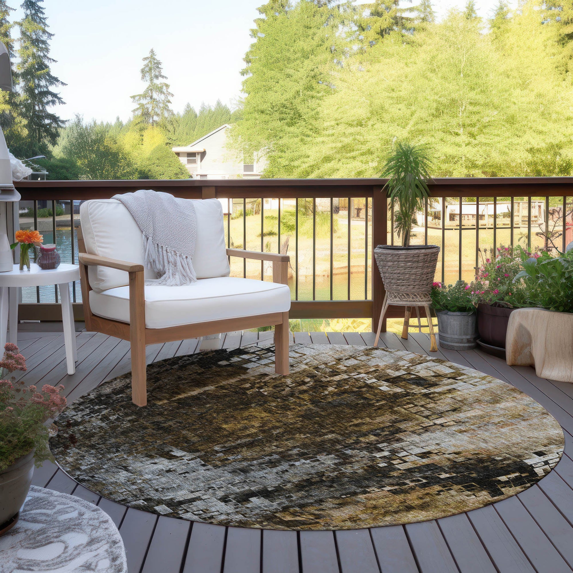 Addison Rugs Dust Echo Brown Washable Indoor-Outdoor Rug