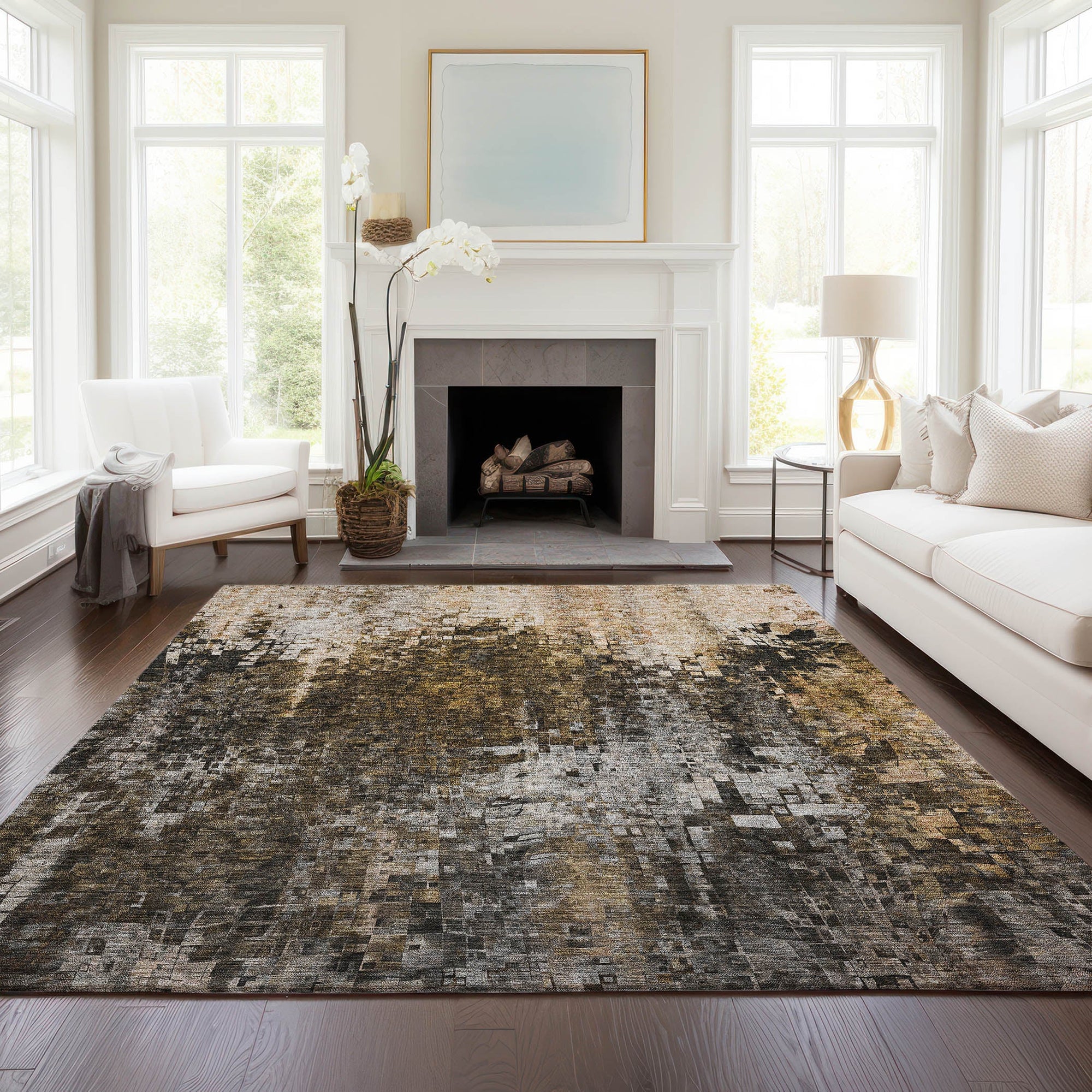 Addison Rugs Dust Echo Brown Washable Indoor-Outdoor Rug