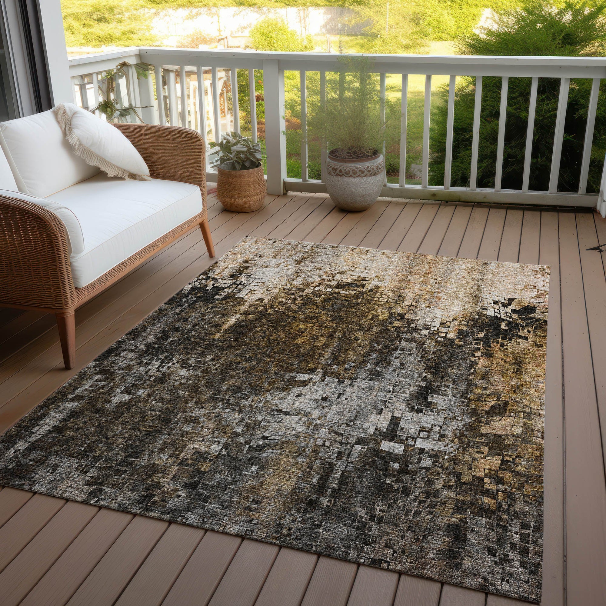 Addison Rugs Dust Echo Brown Washable Indoor-Outdoor Rug