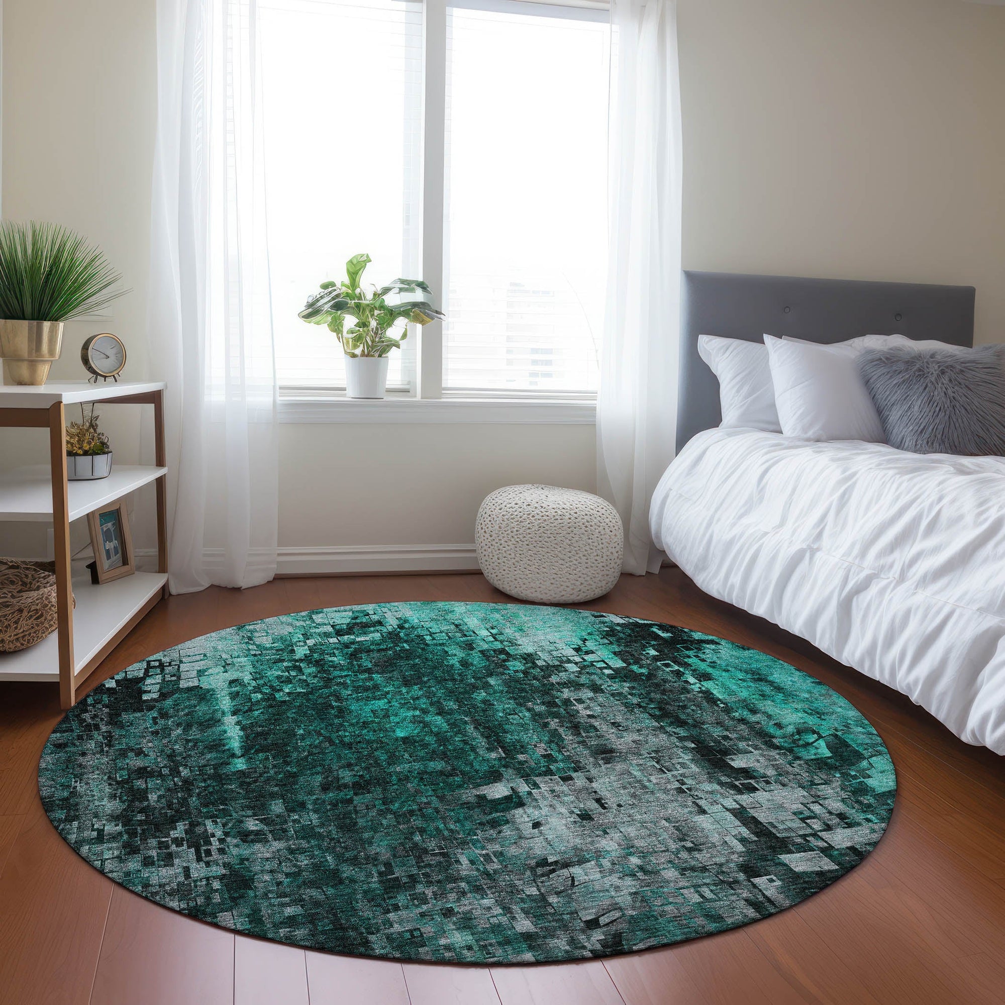 Addison Rugs Dust Echo Teal Washable Indoor-Outdoor Rug