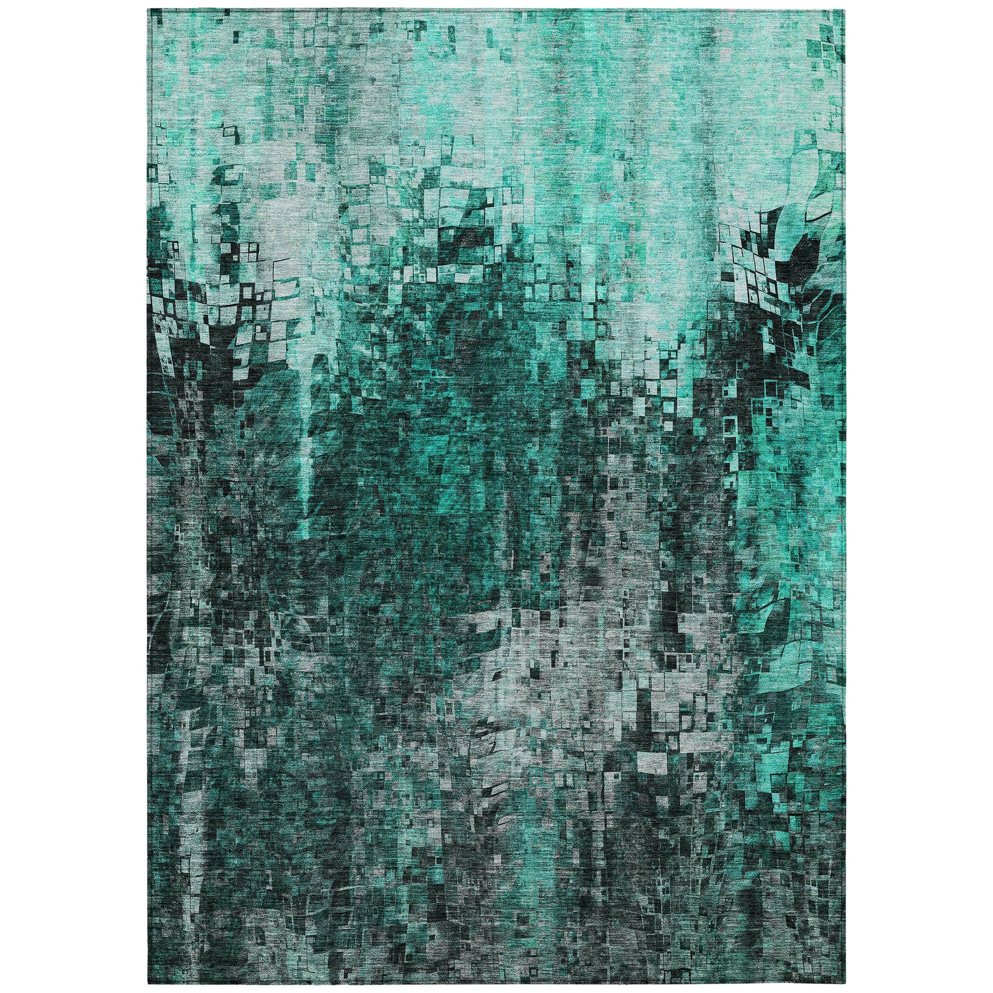 Addison Rugs Dust Echo Teal Washable Indoor-Outdoor Rug