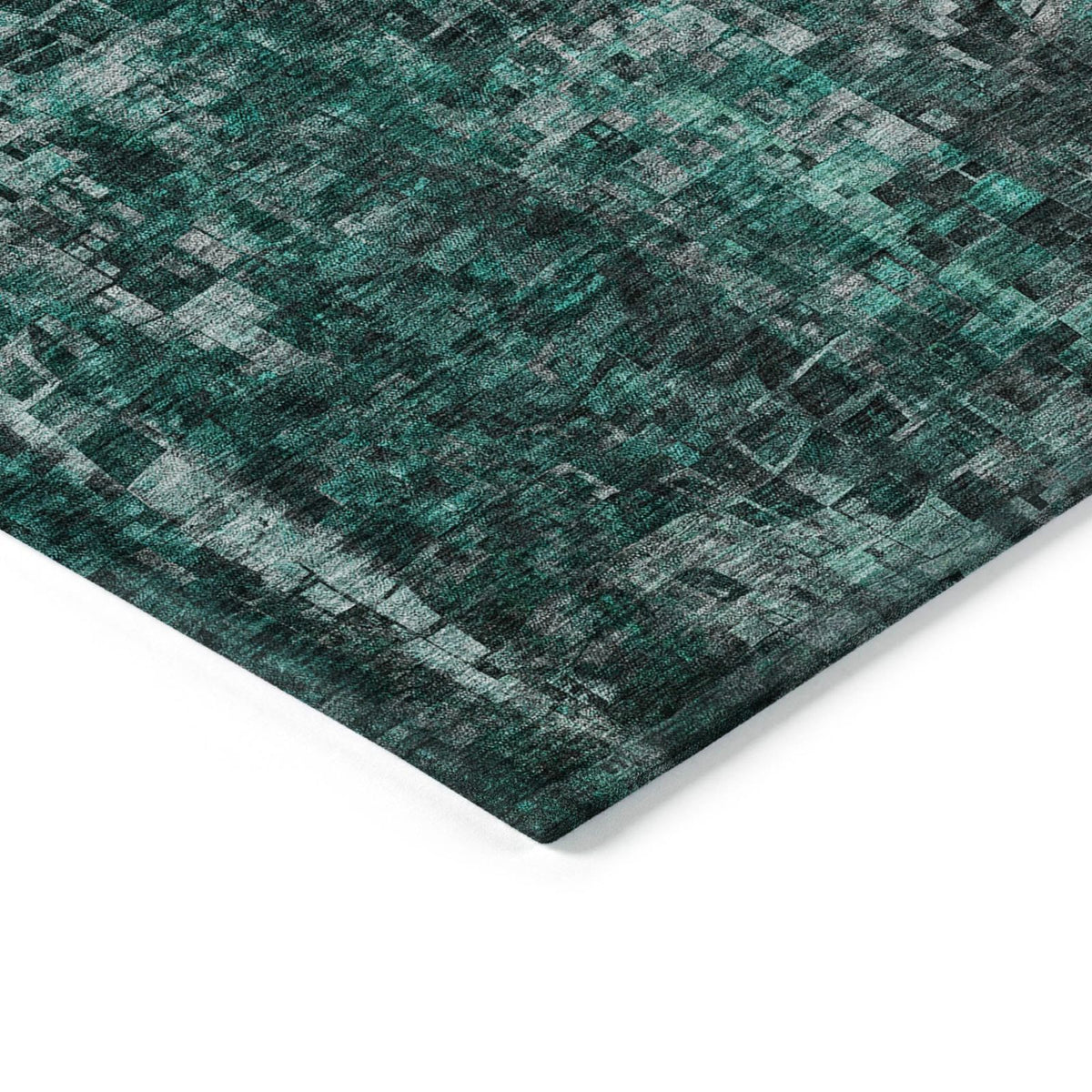 Addison Rugs Dust Echo Teal Washable Indoor-Outdoor Rug