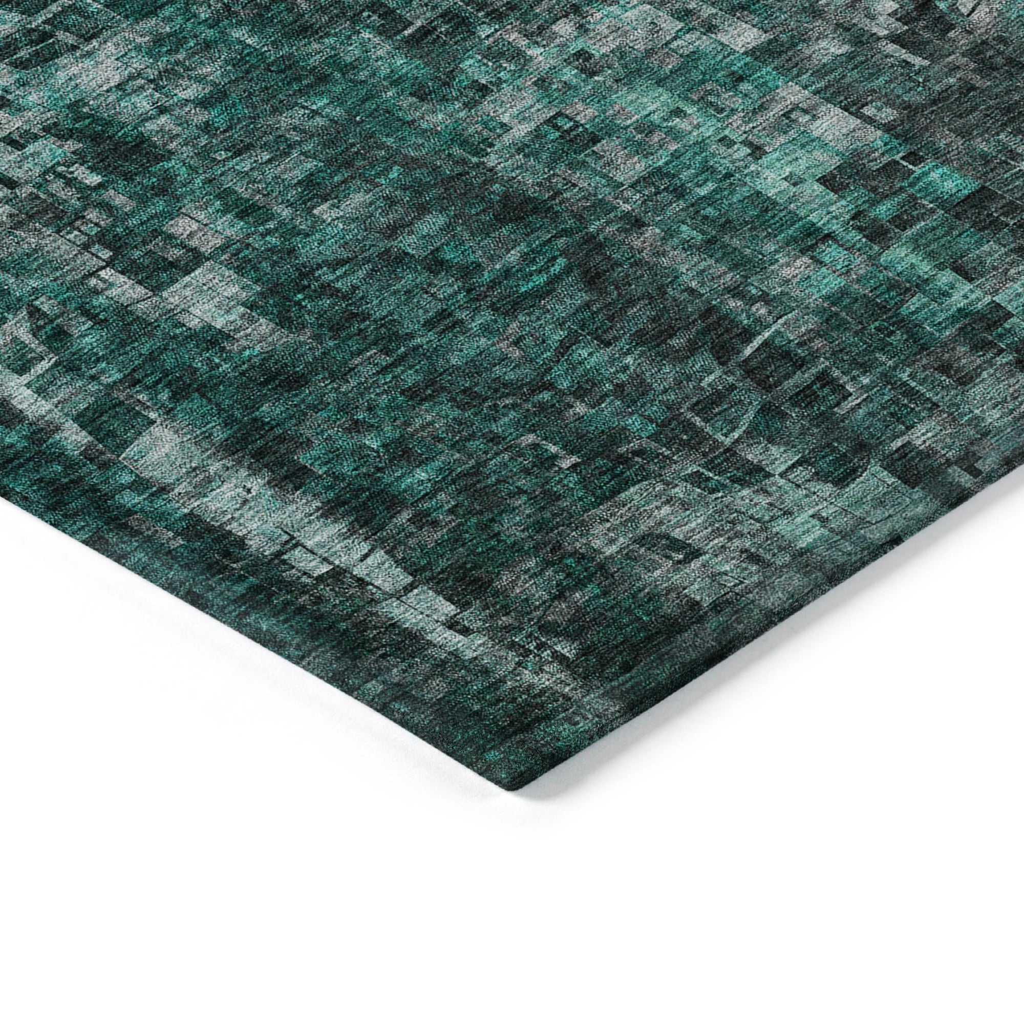 Addison Rugs Dust Echo Teal Washable Indoor-Outdoor Rug