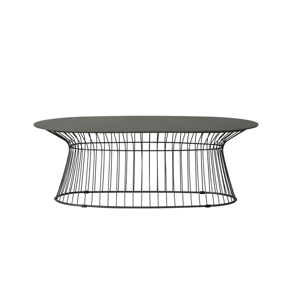 Lloyd Flanders Escape Aluminum Oval Outdoor Cocktail Table