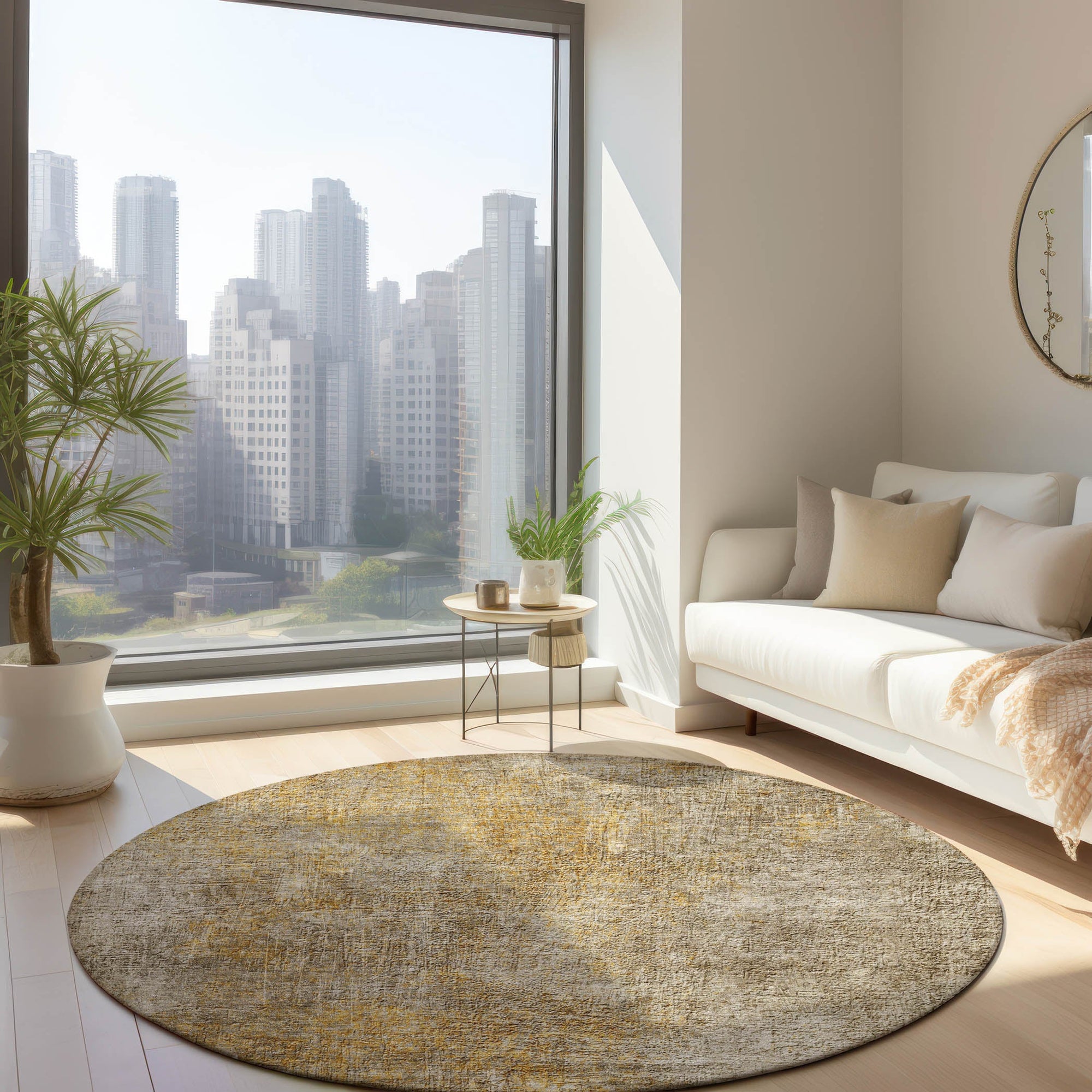 Addison Rugs Faded Rhythm Beige Washable Indoor-Outdoor Rug
