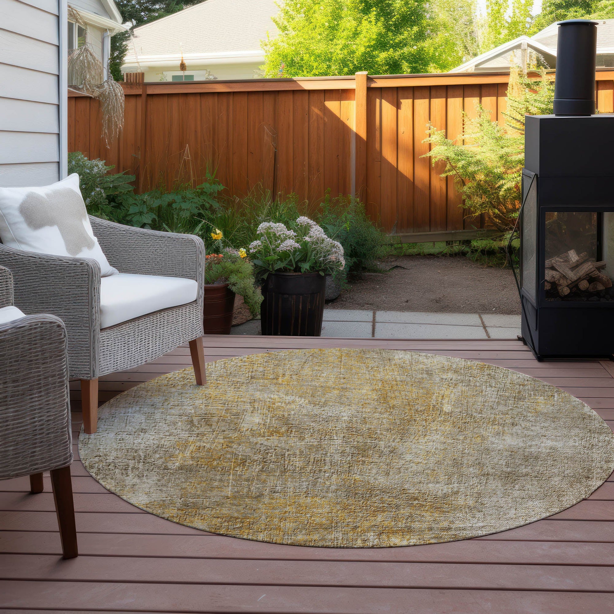 Addison Rugs Faded Rhythm Beige Washable Indoor-Outdoor Rug