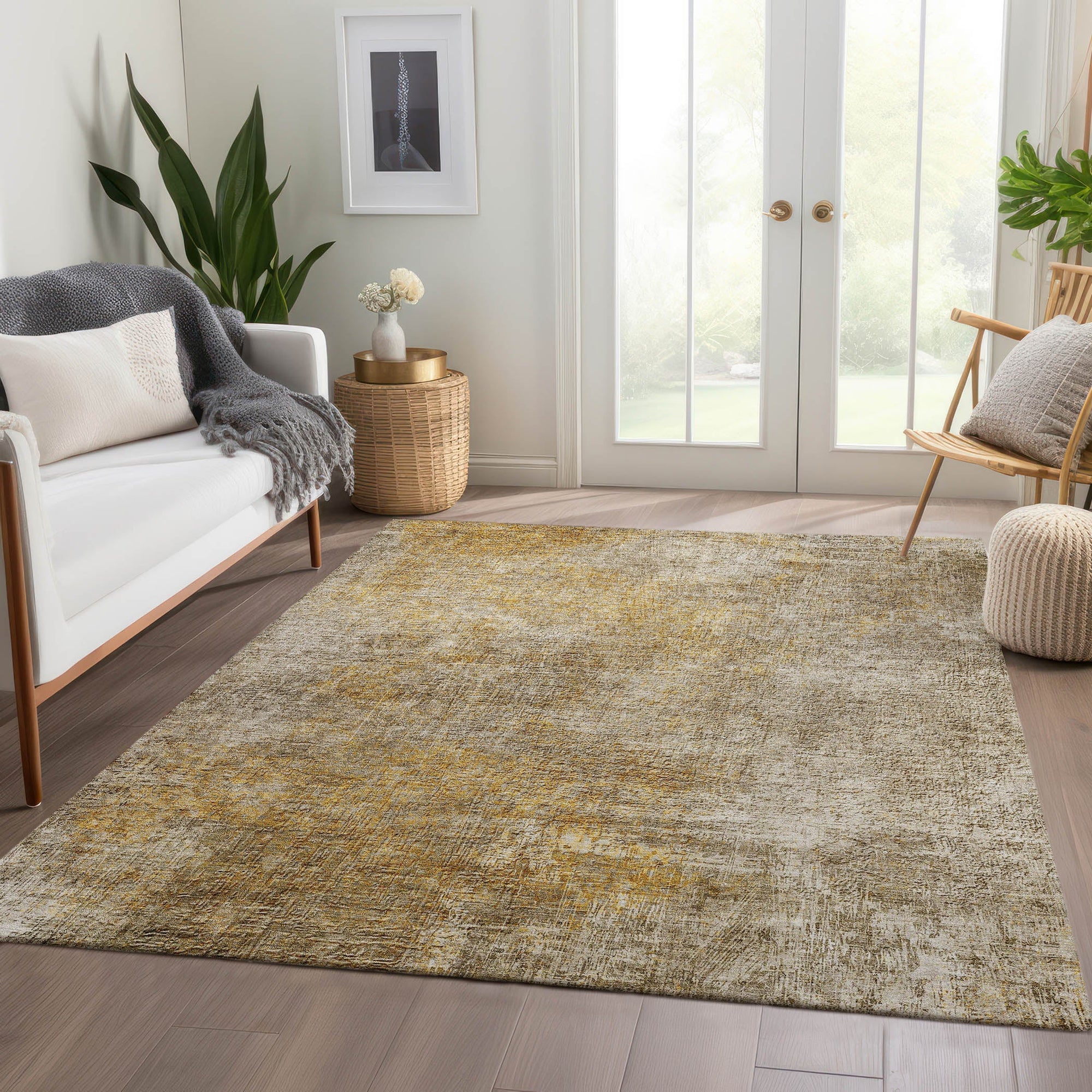 Addison Rugs Faded Rhythm Beige Washable Indoor-Outdoor Rug