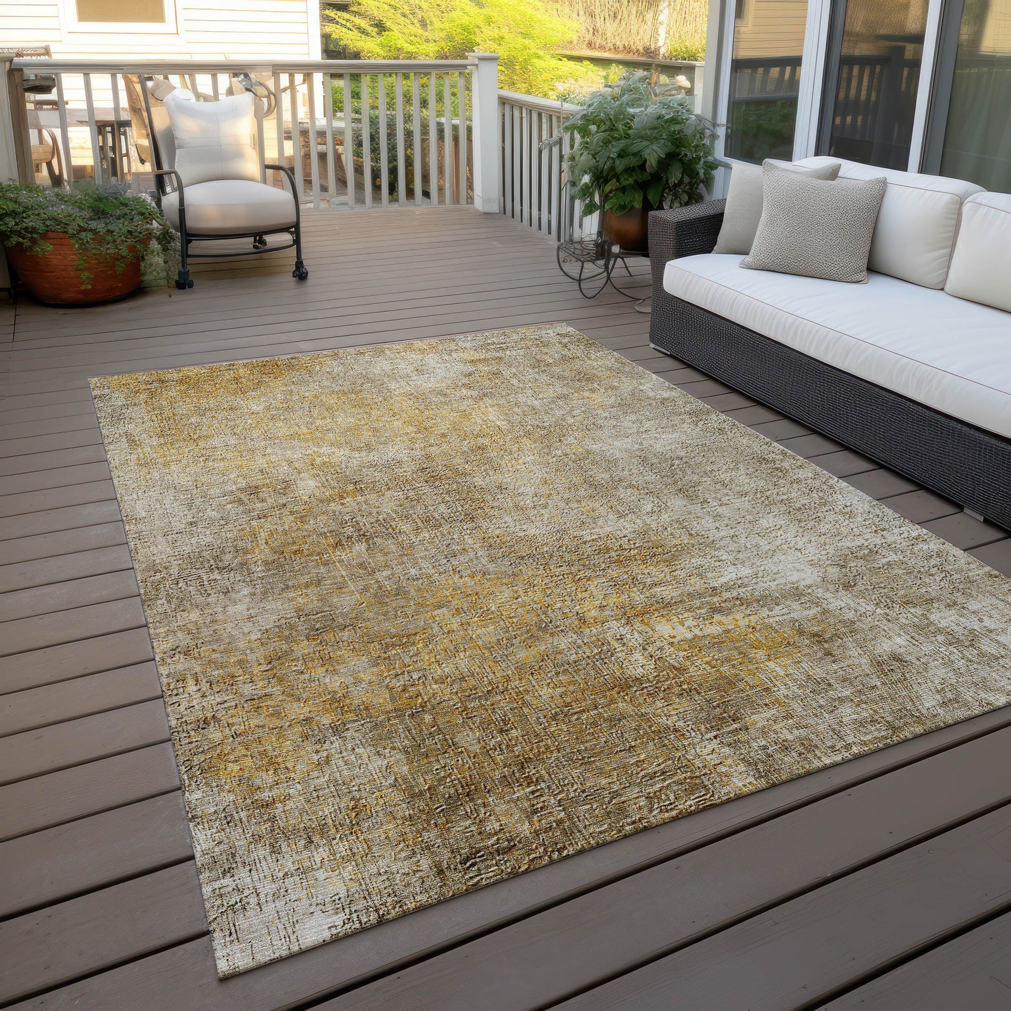 Addison Rugs Faded Rhythm Beige Washable Indoor-Outdoor Rug