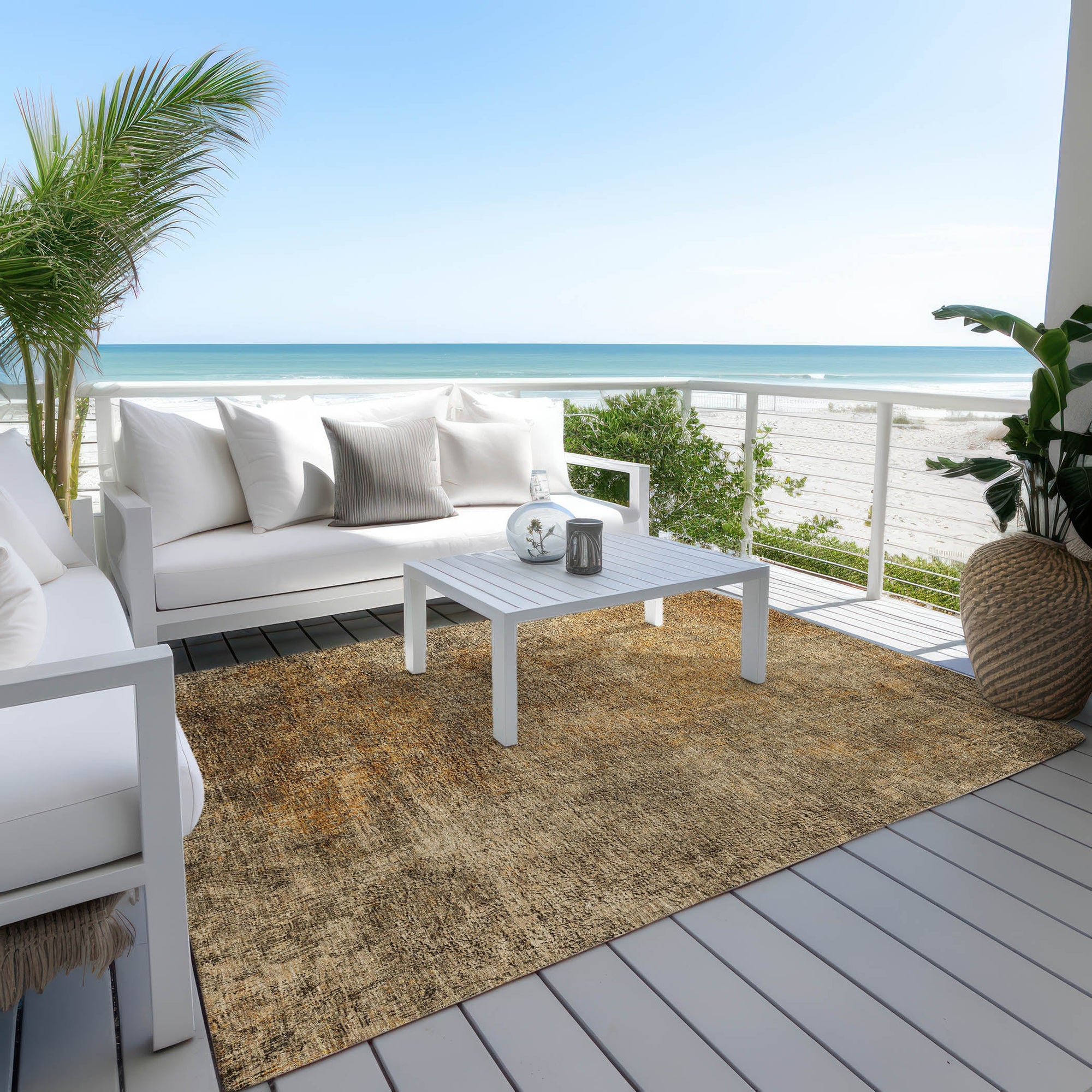 Addison Rugs Faded Rhythm Brown Washable Indoor-Outdoor Rug