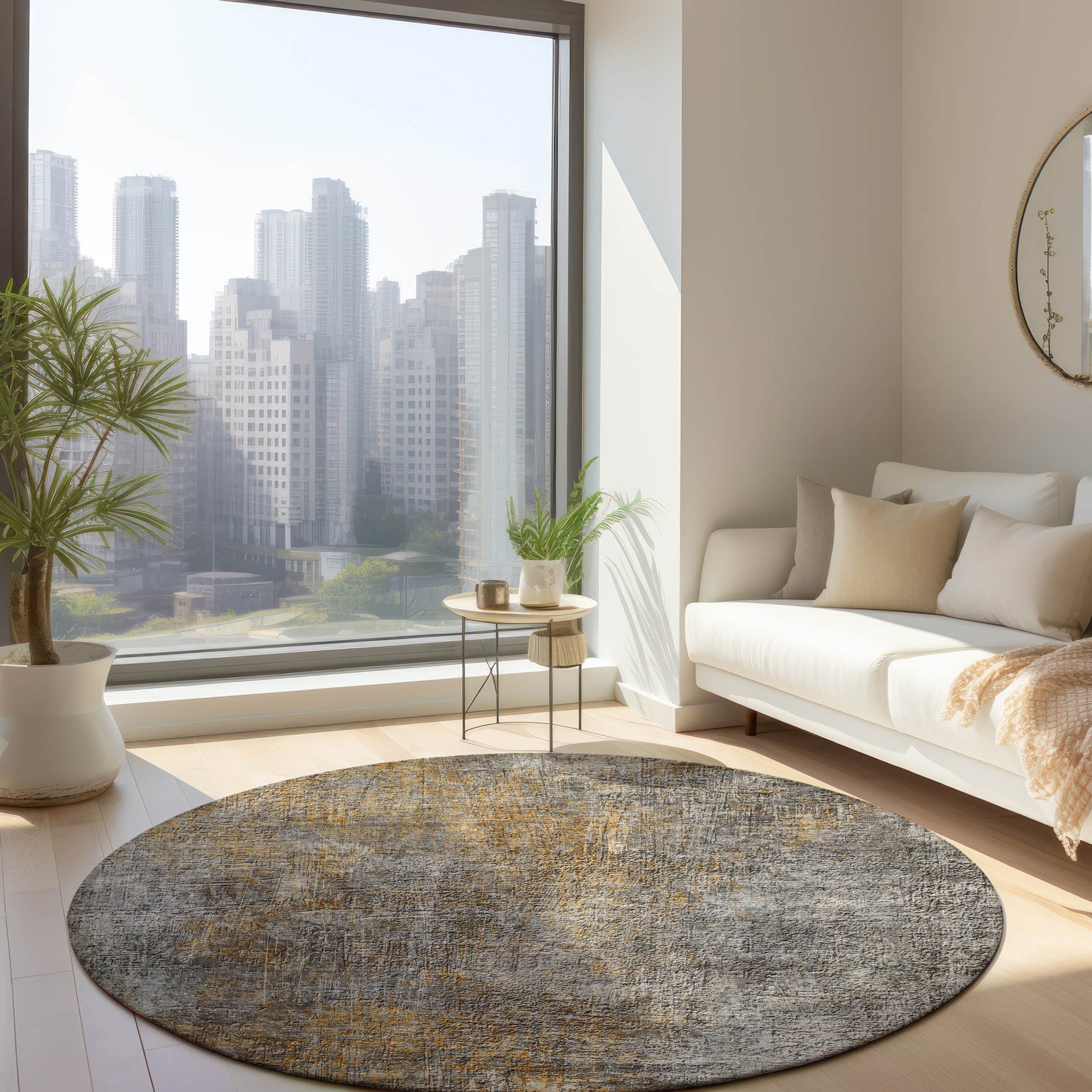 Addison Rugs Faded Rhythm Grey Washable Indoor-Outdoor Rug